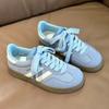 Damen Retro Low-Top Sneaker Color Block Schnürung Lässige Trainer Atmungsaktive Flache Schuhe für den täglichen Gebrauch