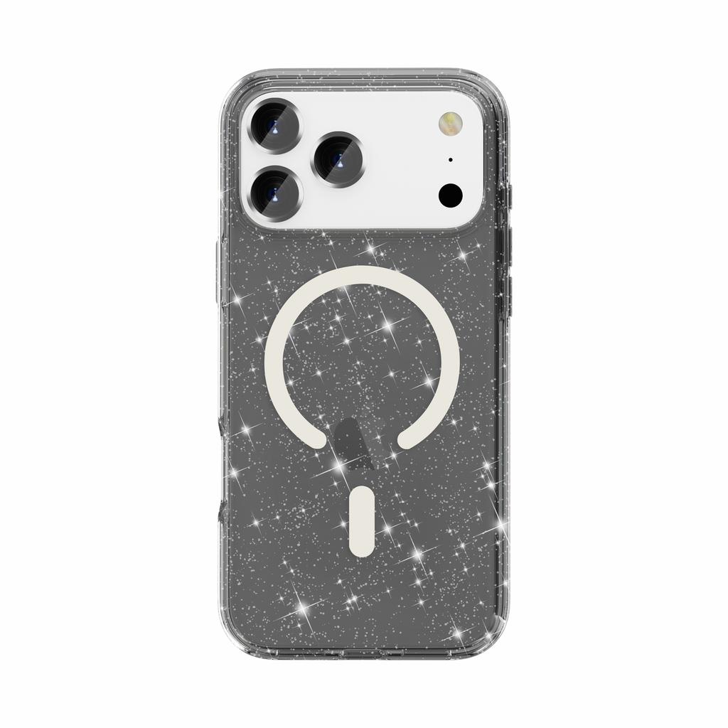 For iPhone 17 Pro Case Compatible with MagSafe Glitter Powder PC + TPU Phone Cover