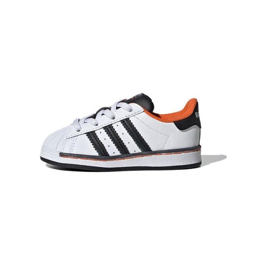 Adidas Originals Superstar El Comfortable Versatile Shock Absorbing Low Top Walking Shoes Baby Shoes White Black FV3693