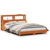 Vidaxl Bed Frame Without Mattress, Waxed Brown, 150X200 Cm, Solid Pine