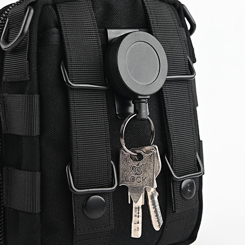 Retractable Stainless Steel Anti-theft Keychain with Metal Buckle and Wire Rope