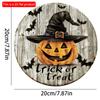 2d Flach 20*20cm, Halloween Heimdekoration, Halloween Zauberer Kürbis "Süßes oder Saures", Holz Kreis Kreative Dekoration Logo, für Zuhause, Küche