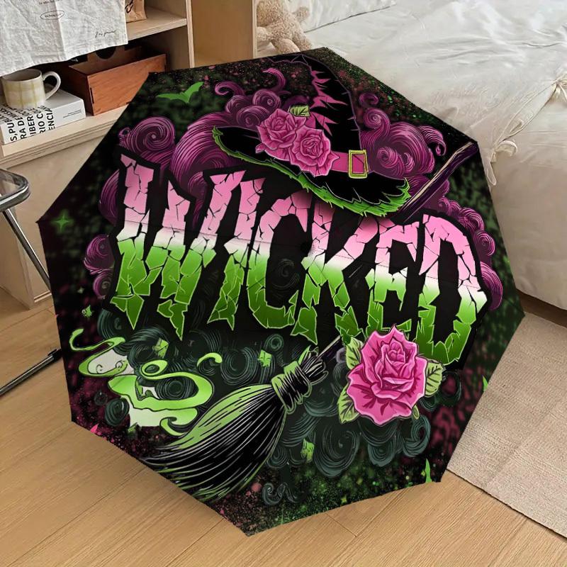 1pc Wicked Pattern Umbrella  Automatic Opening and Closing Umbrella, High quality Umbrella, Ideal Gift for Her 172