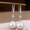Koreanische Luxus Zirkon Perlen Hängeohrringe für Damen Temperament Lange Tropfenohrringe Braut Verlobung Hochzeit Party Schmuck Geschenk