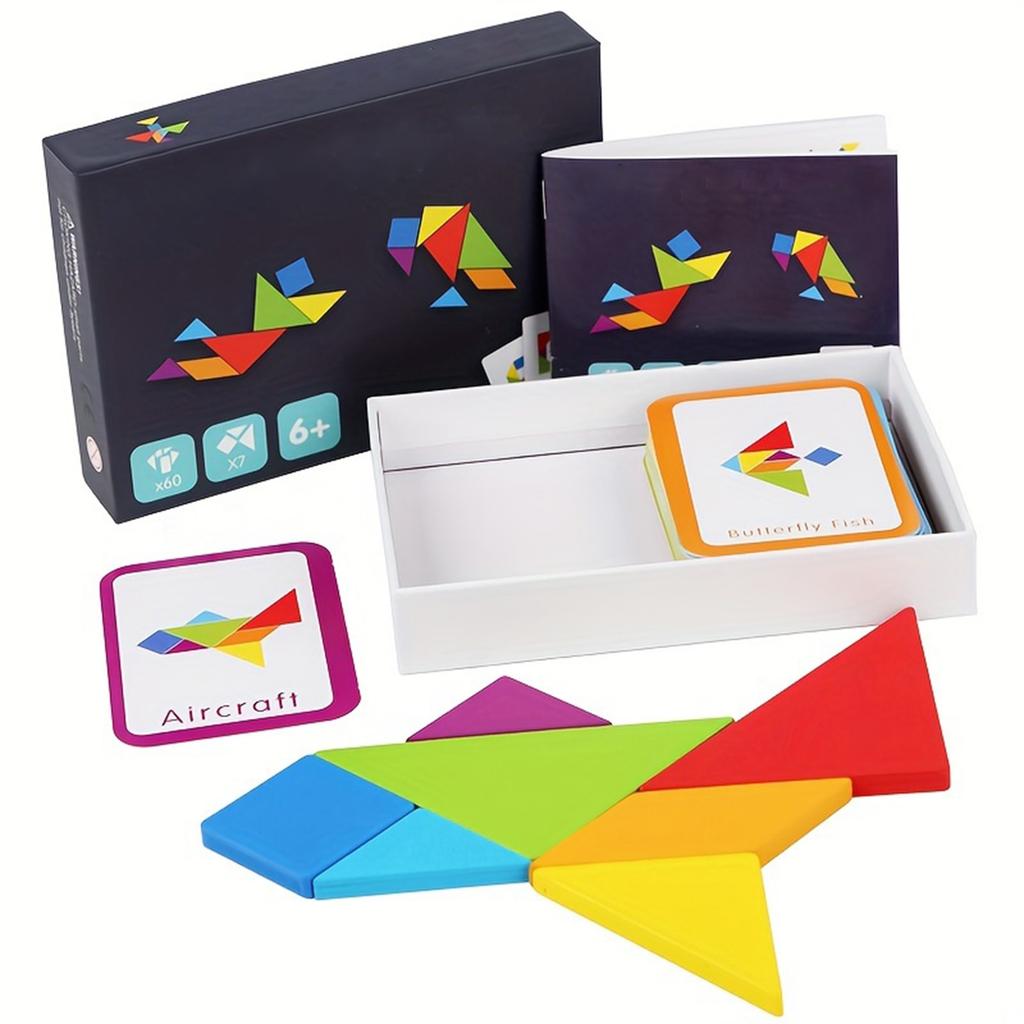 Wooden Tangram Puzzle Toys, Geometric Shape Toys, Parent Child Interactive Educational Toys, Holiday Gifts And Birthday Gifts.