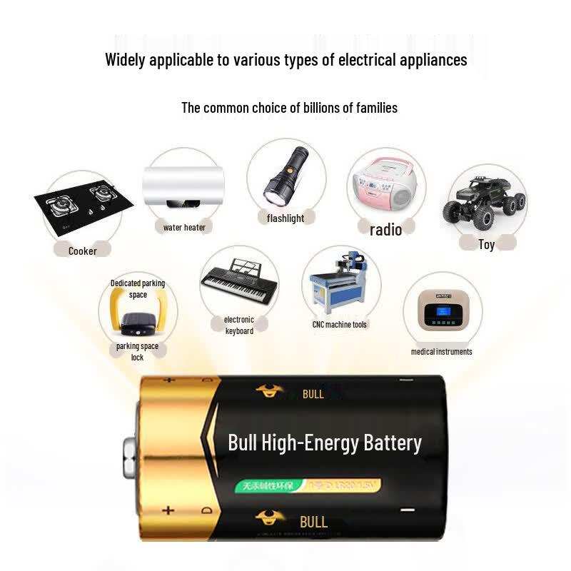 BULL D Size Alkaline Battery CN plug (adapter included)