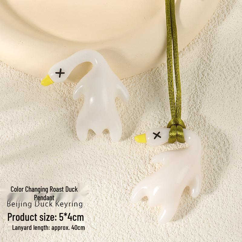 

Creative Color-Changing Roast Duck Pendant for Rearview Mirror - Hot-Selling Car Accessory