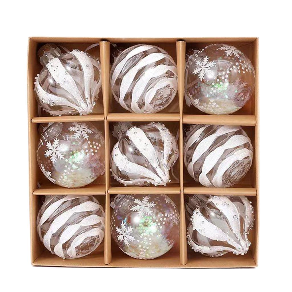9pieces Elegant Christmas Baubles Set For Festive Home Décor Christmas Tree Decorations
