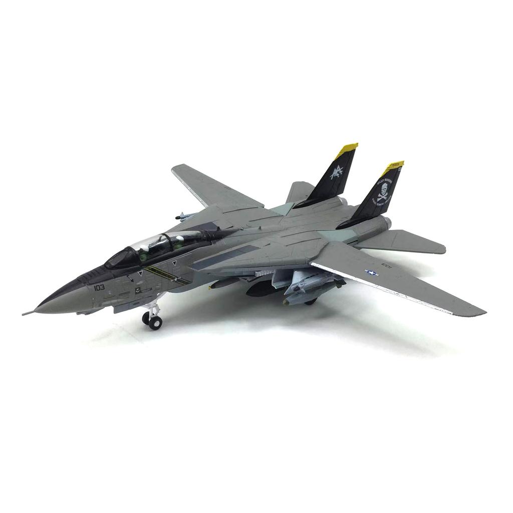 Alloy 1:100 Scale Simulation US F-14 Diecast Aircraft Model Jet Fighter Air Force Aircraft Raptor Airplane Model with Display St
