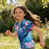 Girls V Neck Ruffle Sleeve Hawaiian Print Short Sleeve T Shirt Casual Blouse Lightweight Summer Top for Kids