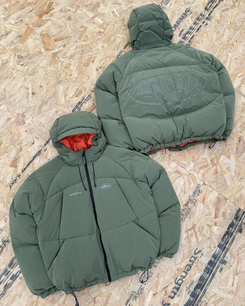 Men's Army Green Hooded Cotton Jacket - Warm, Thick Winter Outerwear 2025