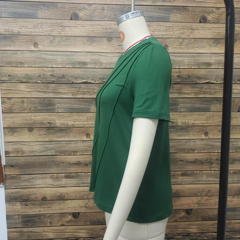 Women's Summer Crew-neck Short-sleeved Loose T-shirt Base Top