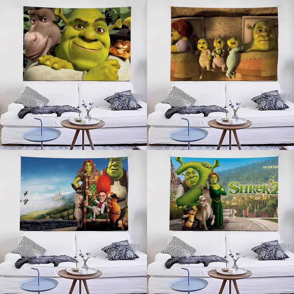 Funny Movie Sshrek Tapestry Wall Hanging Tapestry Art Deco Blanket Curtain Hanging At Home Bedroom Living Room Decor