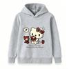 Kids Boys Girls Hooded Pullover Sweatshirt Cute Cartoon Cat Print Chocolate Cake Bear Strawberry Casual Soft Loose Hoodie for Toddlers