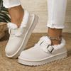 New Winter Women's Boots Plush Fashion Retro Bean Shoes Cotton Women's Flat Sole Slippers Platform Women Boots