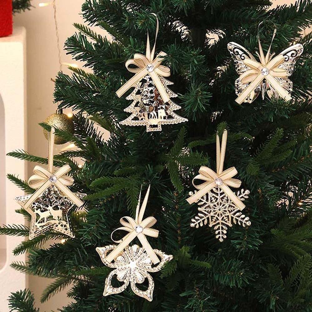 Crystal Drop Metal Christmas Ornaments Tinplate Material Holiday Hanging Decor Winter Weddings