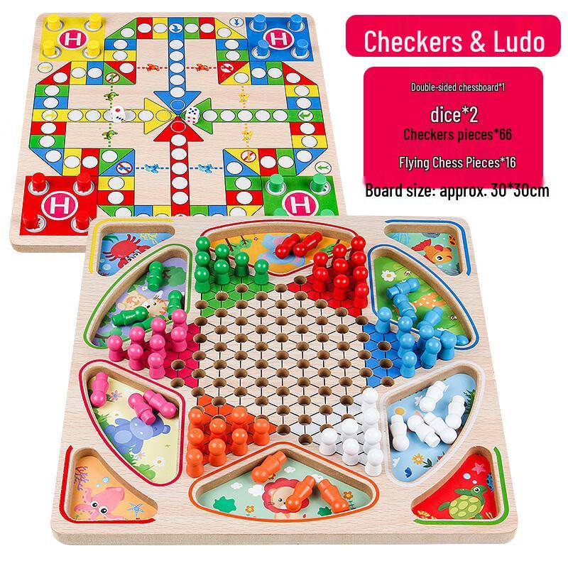 Multifunctional Wooden Board Game Set