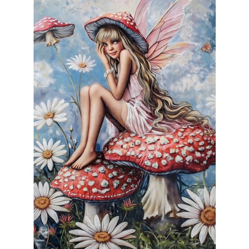 Fairycore Girl Pink Mushroom Unicorn Garden Wonderland Forest Poster Canvas Painting Wall Art Pictures Girl Room Home Decor