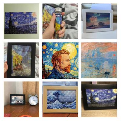 Van Gogh Solsikker 150 Mini Reagensglas Puslespil Verdensberømt Maleri Serie Rejse Puslespil DIY RammeYC-M