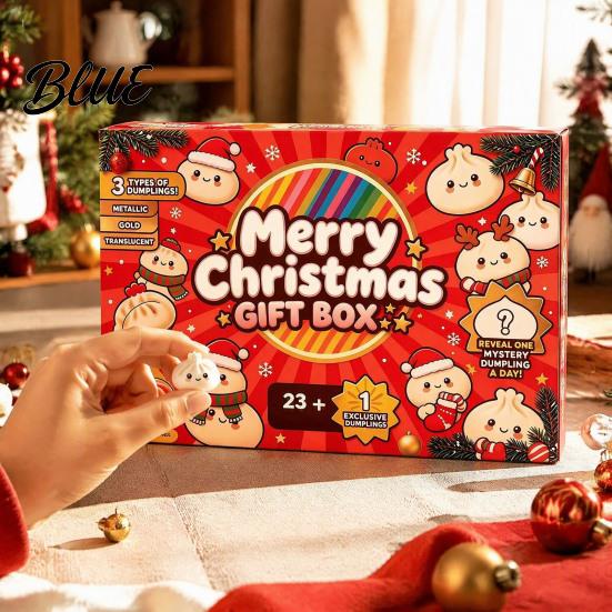Countdown Gift Box Stress Relief Xmas Advent Dumpling Box Merry Christmas Calendar with Toy Squeeze