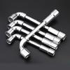 6/8/10/12mm Steel L-Shape Angled Pipe Socket Wrench Pipe Hexagonal Elbow Wrench Spanner Automotive Mechanical Tool