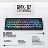 GMK67 Gasket Mount Mechanische Tastatur Bluetooth EVA Matt Angepasste RGB-Tastatur Kompatibel mit Kit, Hot-Swappable 5.0/2.4G/Type-C Tri-Mode 65%