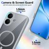 KEYSION Transparent Magnetic Phone Case for VIVO V60 Lite 5G Soft Silicone+PC HD Clear Shockproof Back Cover for IQOO Z10R 5G