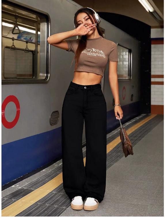 2026 Women s Wide Leg Jeans - Autumn Collection XL чёрный