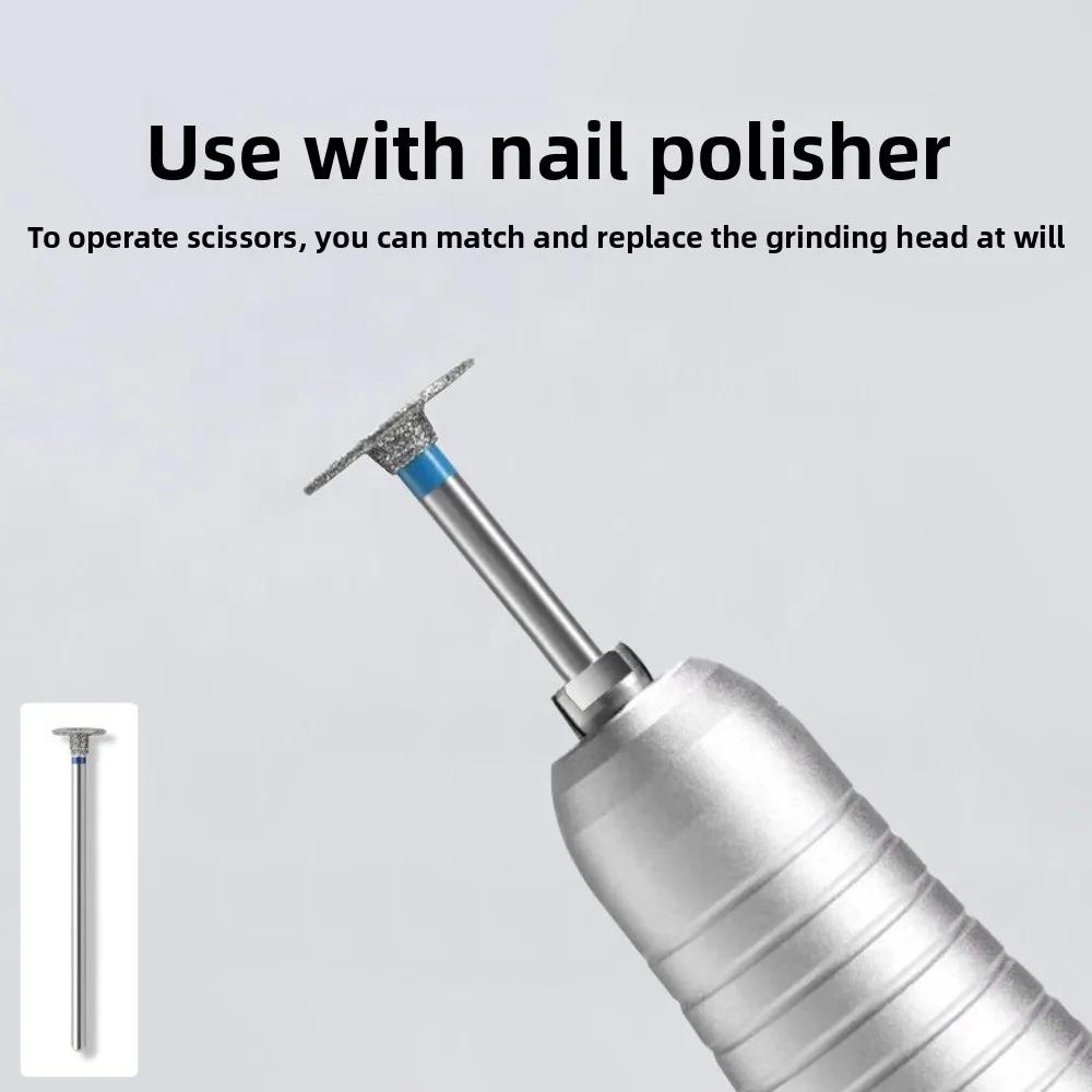 Disc Grinding Burr Electric Nail Drill Bit Cuticle Removal Nail Art Tools Removal Head Diamond T-shaped Mills Grinder