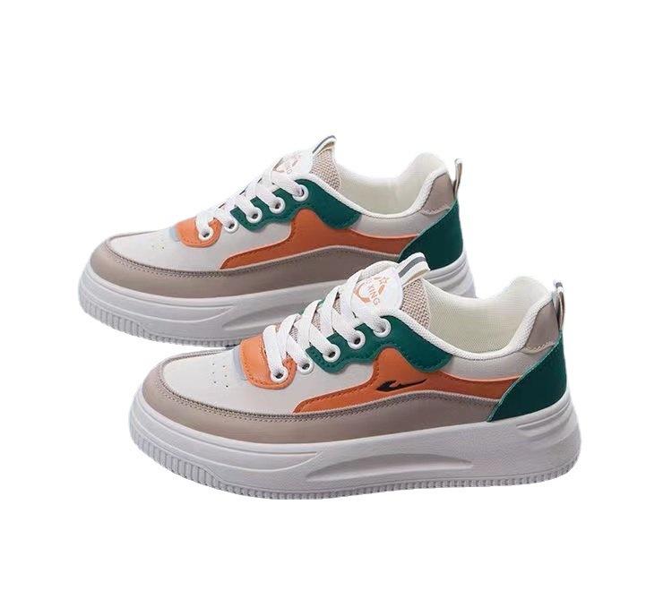 Autumn New Ins Korean Basic White Shoes Women's Height Increasing Student Running Board Shoes Breathable Casual Sneaker