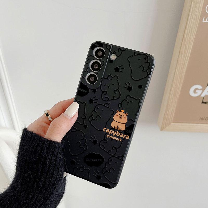 Cartoon Capybara Cute Phone Case For Samsung Galaxy S26 S25 Ultra S24 S23 S22 Plus S21 S20 FE S26Ultra A37 A57 5G Silicone Cover