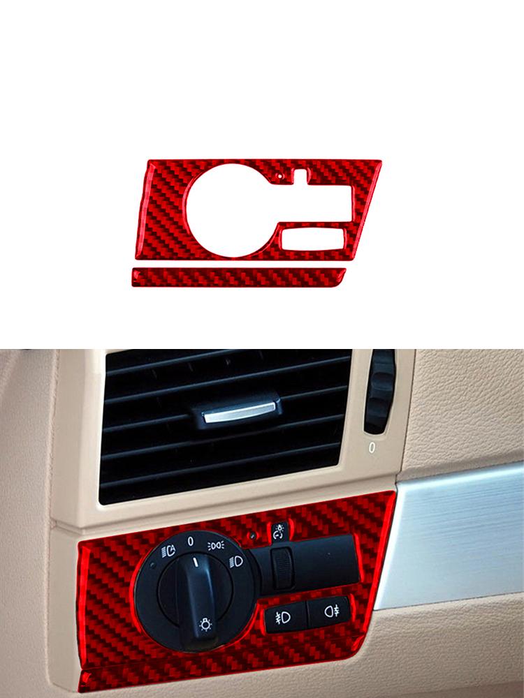 Carbon Fiber Car Interior Headlight Switch Panel Decoration Stickers For BMW X3 2004-2010 Car Accessorie