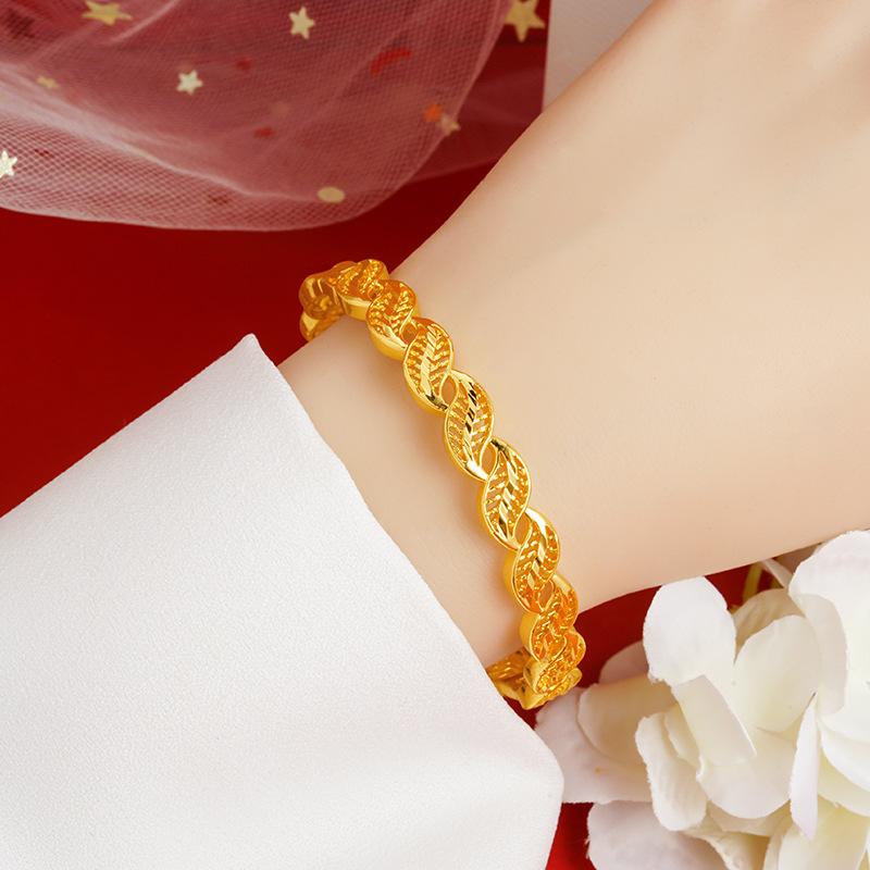 Light Luxury Niche High-end Twist Braid Flash Plated Fashionable Braided Wire Open Bracelet