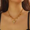Stainless Steel Multilayer Sun Star Cross Pendant Necklace Women Neck Chain Jewelry Gift