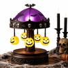 Ghost Carousel Night Light Antique Copper Base Stained Glass LED Vintage Lamp Rechargeable Bedside Lamp for Home Bedroom Kitchen