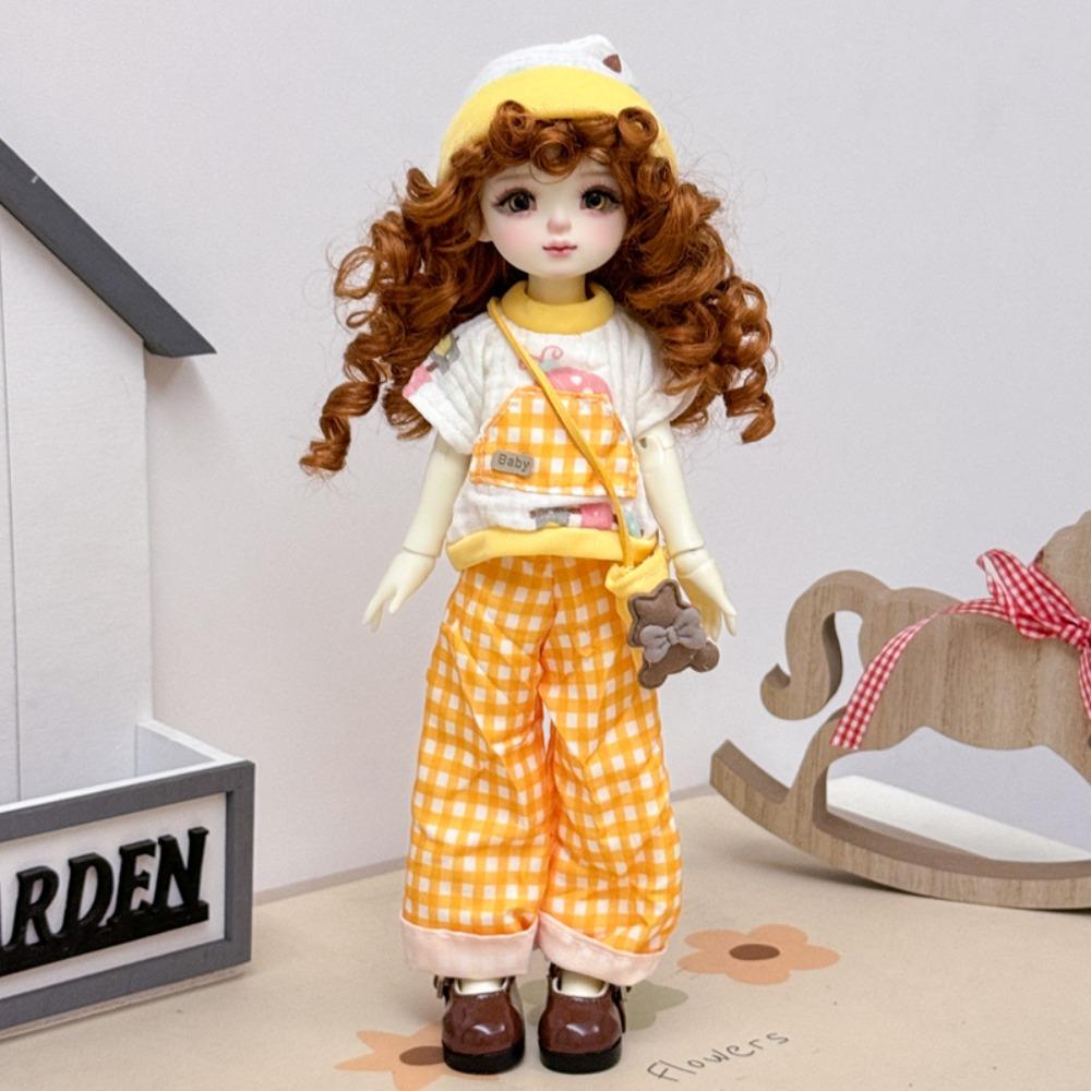 Cute Fashion 1/6 Bjd Doll Outfit With Hat Pretty 30Cm Doll Clothes Casual Set Casual Doll Dress Set Girls Toy Gifts