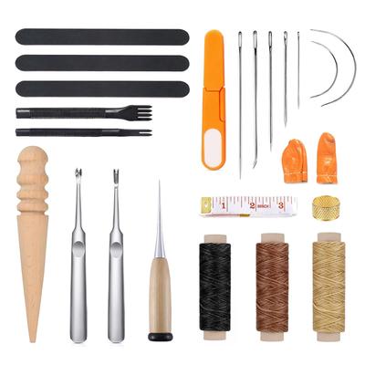 Samcos Leathercraft Kožené nářadí Šití kůže Ruční výroba kůže Voskovaná Ruční šití DIY Šití Sada nástrojů na kůži Sada, Nářadí, Nářadí, Jehly, Kůže,