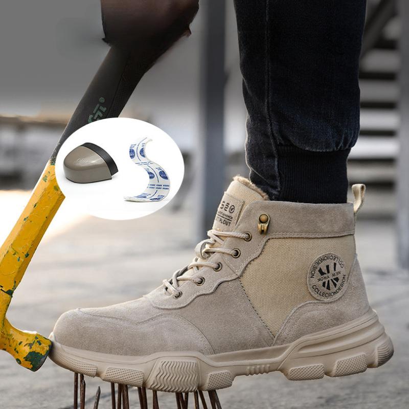 New Autumn and Winter Men's Warm Leather Boots Plus Velvet Thick Men's Non-slip High-top Martin Boots