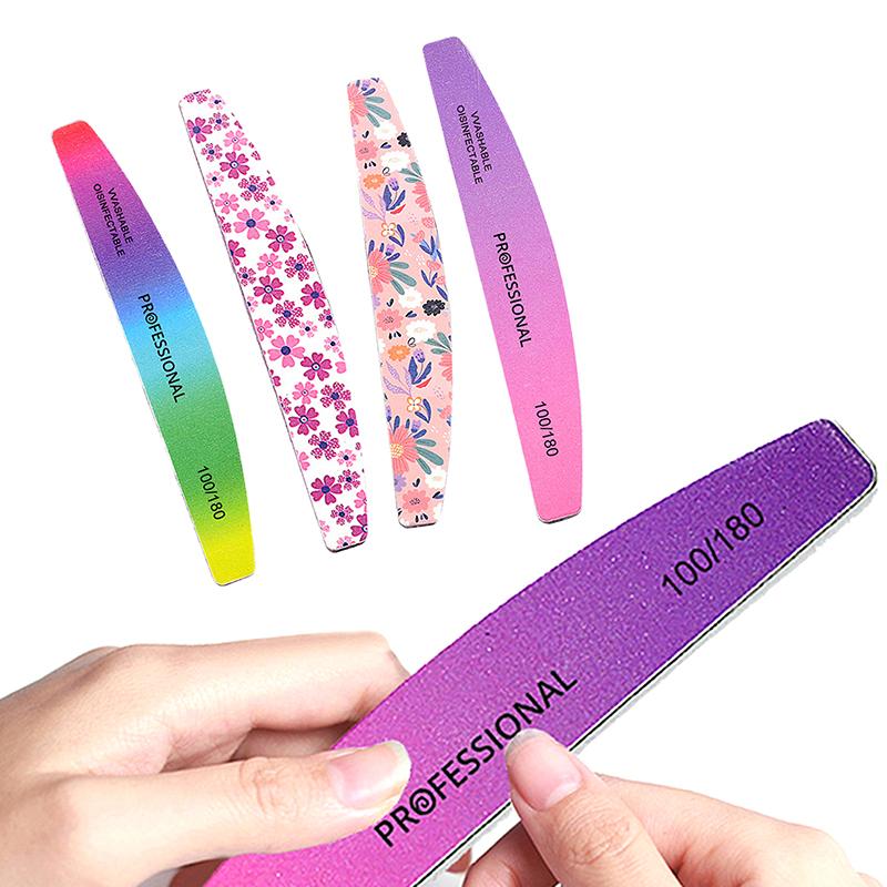 1Pcs Professional Nail File Buffer Polisher Accesorios Double Side Nail Files 100/180 Grit Nail Files Manicure Care Tools