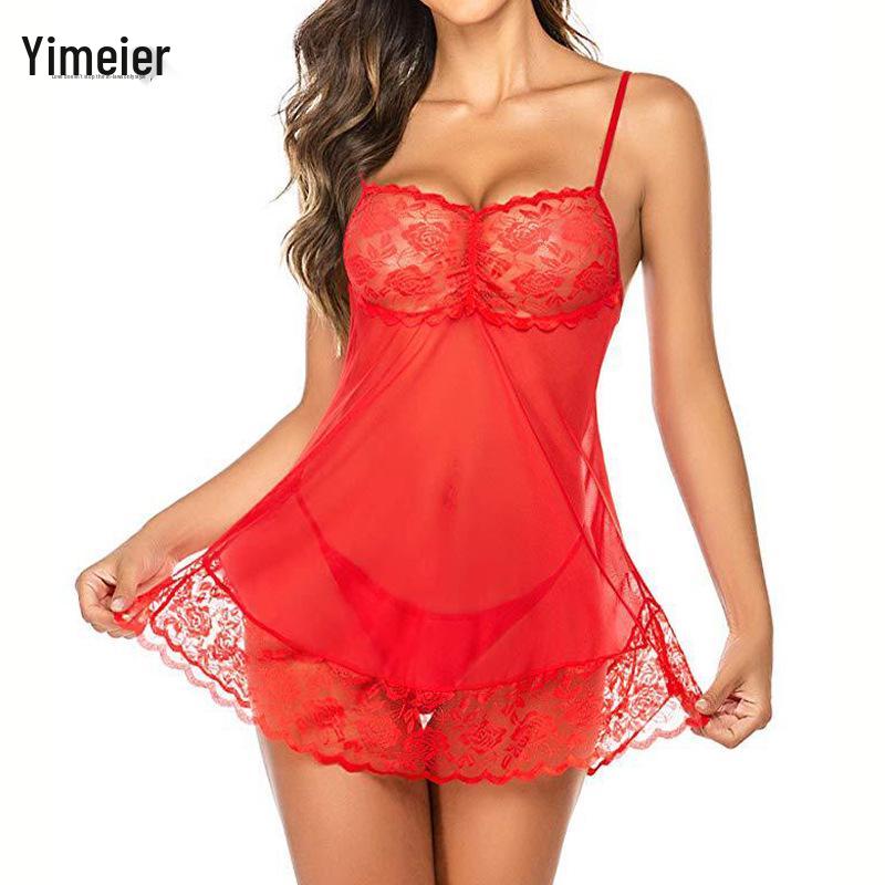 Nou Neglijeu Sexy din Dantelă cu Jartieră și Tul European și American