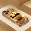 Sparkling Diamond Electroplated Golden Phone Case For iPhone 17Air 17 16 15 14 13 12 11 Pro Max Plus 16E XR 7 8 X Xr Glass Cover