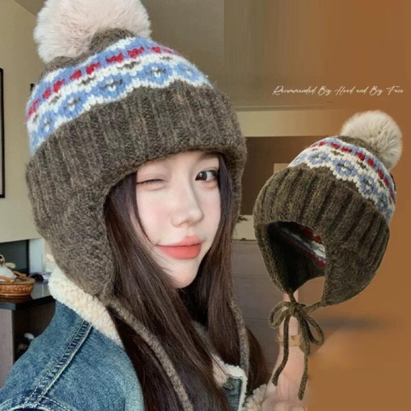 Marief Women s Winter Fair Isle Winter Knitted Hat Option 3