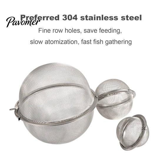 Portable Fishing Bait Holder Stainless Steel Cage Fine Mesh Solid Lure Fish Gathering Ball Carp Accessories Enthusiasts Gift Fast