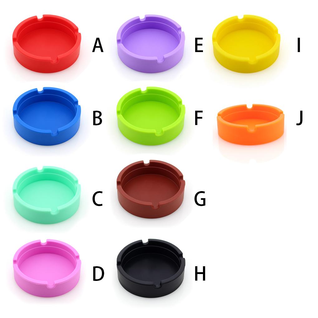 Ashtray Temperature Resistant Ash Tray Table Holder Washable Travel Household Office Car Bottle Cup Pad Mat Solid Color