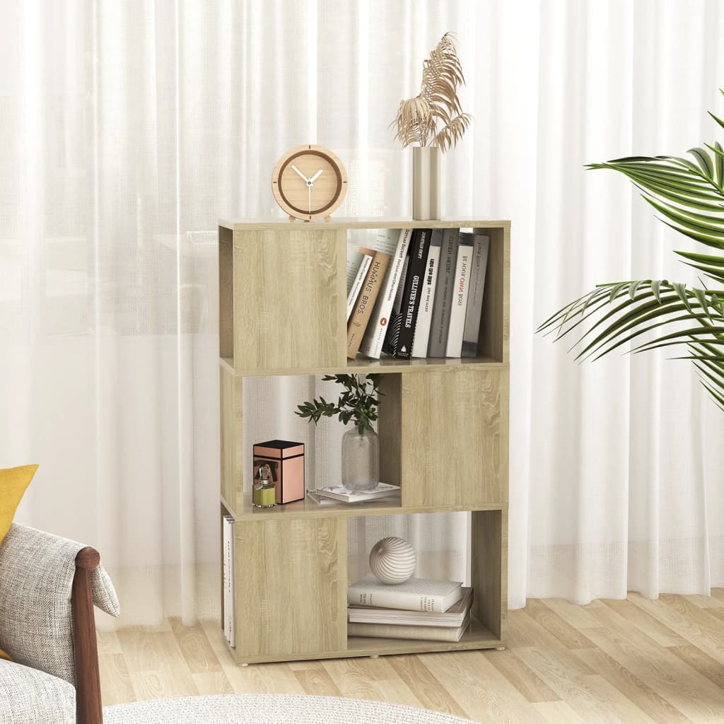 Bookshelf Room Divider Sonoma Oak 60 X 24 X 94 Cm Wood Based Material