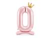 PartyDeco Standing Foil Balloon NUMBERS 0 Light Pink 84