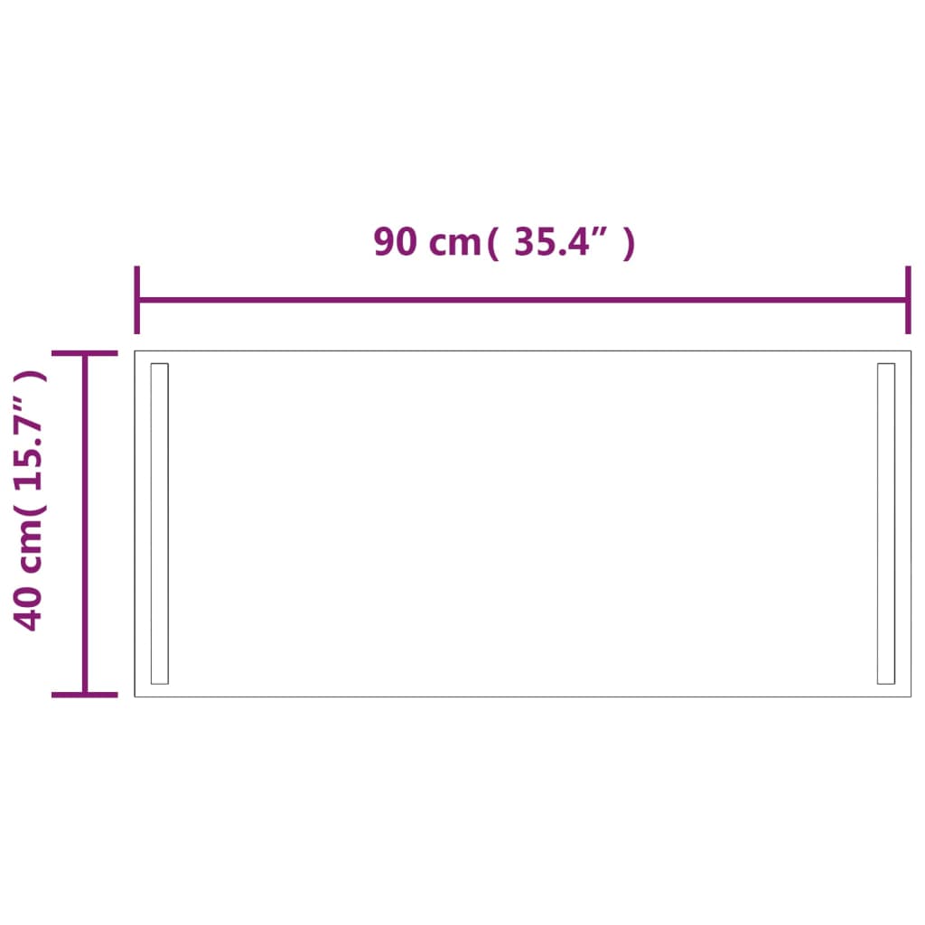 Vidaxl Lustro Łazienkowe Z Led, 40X90 Cm