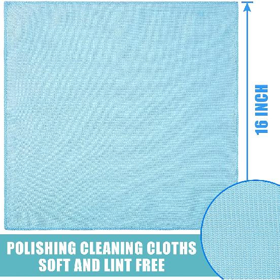 Tatuo 18 Pcs Microfiber Cloth Glass Cleaning Polishing Cloths (16 X 16) Microfiber Cloth for Glasses Reusable Cleaning Towels for Windows Windshields