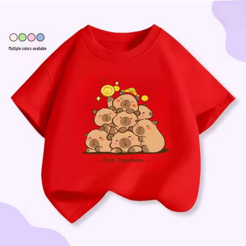 Children s Cotton T2026 European and American Mole Boy Short Sleeve T-shirt 130 cm