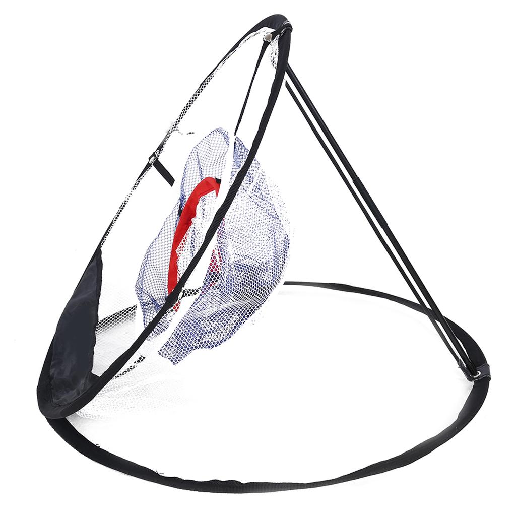 Schwarzes Nylon-Netz Faltbares Golf-Chipping-Netz Bälle-Sammler Halterung Tasche Trainingszubehör
